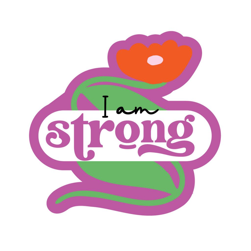 I am Strong mirror cling